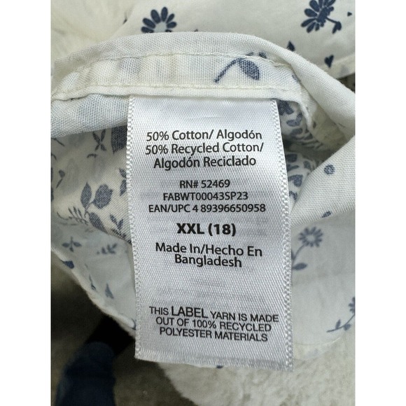 FREE ASSEMBLY Junior SIZE XXL SHORT SLEEVE SHIRT BUTTON FRONT FLORA PRINT - Picture 8 of 9